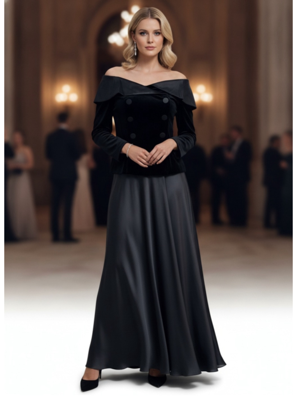 Adrianna Papell Velvet Tuxedo Top Black Women's Size 12 (18” PTP) NWT